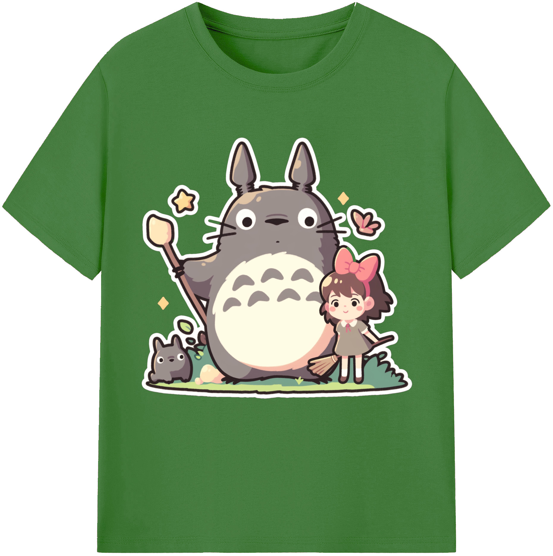 （画像用） となりのトトロ 草壁メイ 草壁サツキ My Neighbor Totoro Satsuki Kusakabe Mei Kusakabe レディースカジュアルプリントTシャツ（綿100％）